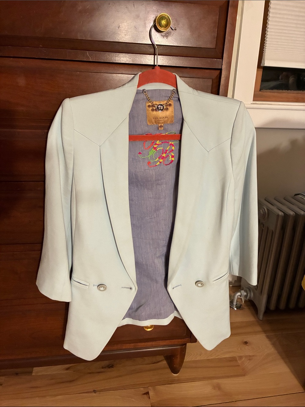 Ted Baker Light Blue Women's Open-Front Blazer